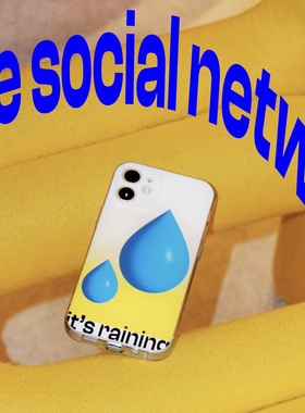 社交网络 蓝色雨滴 原创设计艺术手机壳 适用于苹果安卓