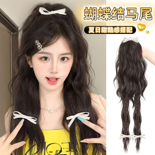假发女高马尾瀑布喷泉抓夹彷真发半扎甜酷拳击辫网红辣妹假发辫子