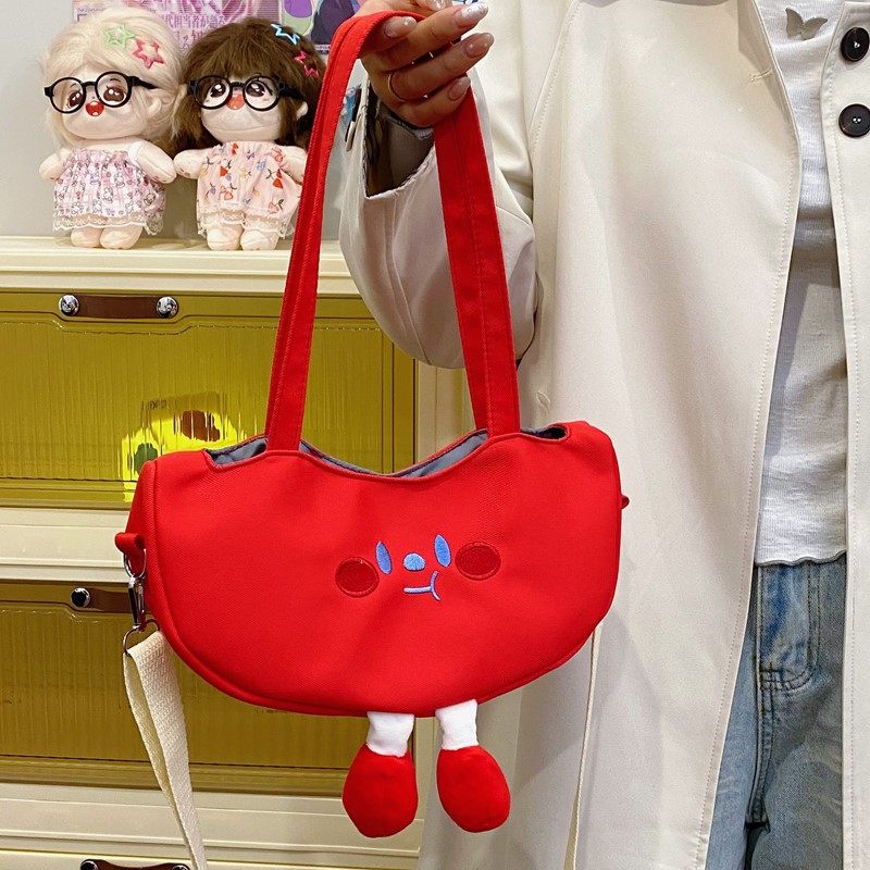 韩国ins番茄卡通可爱软妹斜挎包chic少女帆布包女学生单肩斜挎包,箱包皮具/热销女包/男包,通用款女包,淘宝优惠券,粉丝福利购,淘宝优惠卷