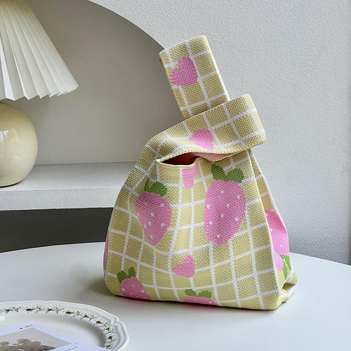 伴手礼袋大容量针织手腕包编织包