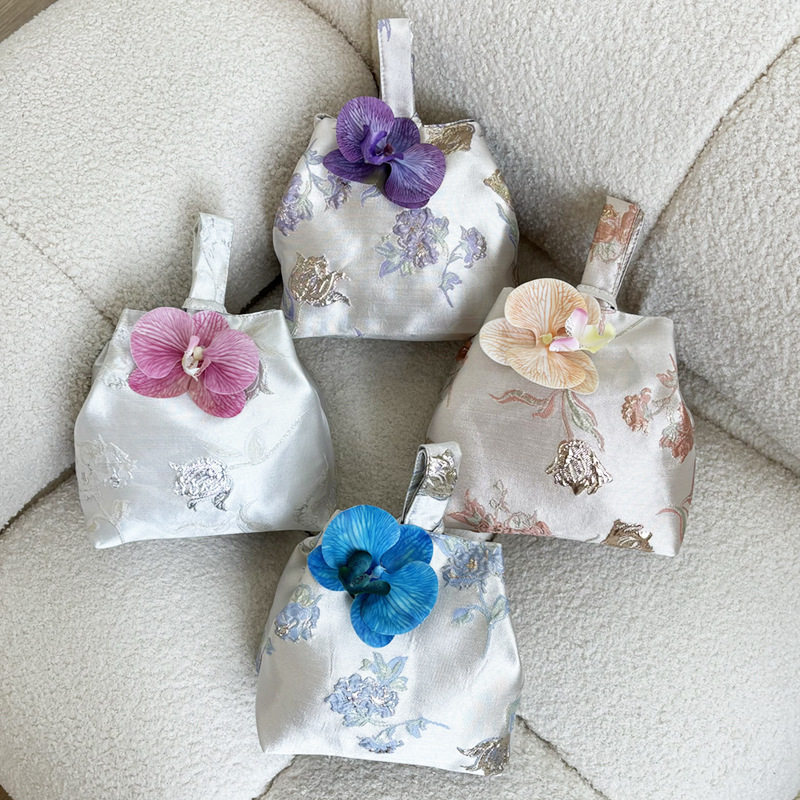 蝴蝶兰法式中国风手提袋汉服用包有内衬可做中式伴手礼袋婚庆商务