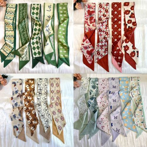 长条邦包小丝巾缠绕系包手柄领巾