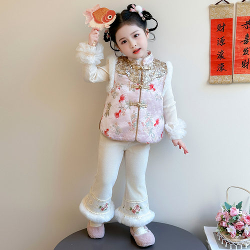 女童加绒拜年服中国风冬季