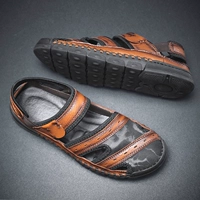 Giày sandal nam da mùa hè 2019 mới cho nam giày đi biển bình thường ngoài trời không trơn trượt baotou lưới và dép - Giày thể thao / sandles dép xăng đan