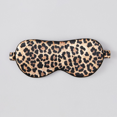 Cnsilk 100%桑蚕丝填充真丝眼罩睡觉透气遮光午休睡眠豹纹眼罩