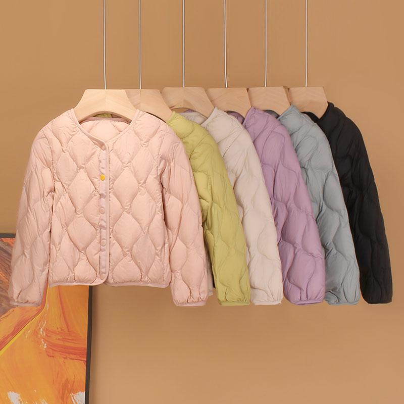 无领中大童宝宝轻薄款羽绒服