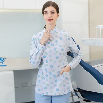 护士服分体套装长袖女短袖秋季纯棉美容院牙科口腔医院医生工作服