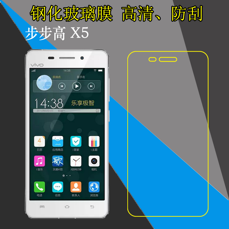 vivo X5全透明手机贴膜X5L/X5M/X5V/X5S/X5F/X5SL防刮花钢化膜保护硬膜屏幕膜玻璃膜防爆膜防刮花膜屏保贴膜