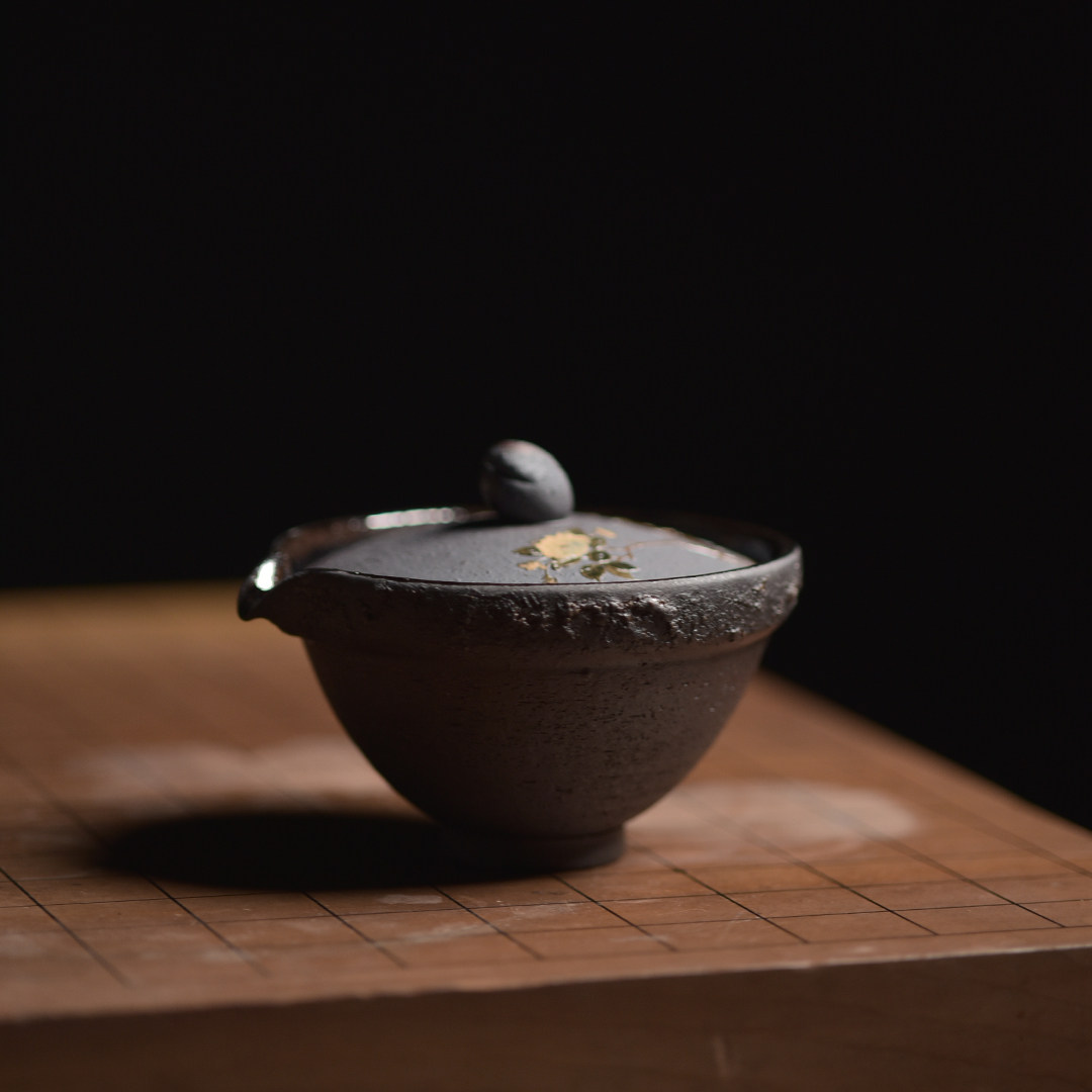 【文新窑】紫砂铁系列--手拉泡茶器“花语”紫砂个性盖碗茶道用具