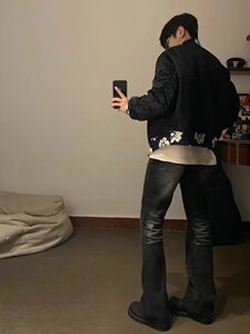 【网图有货】美式复古棒球服夹克男秋季百搭宽松潮流外套0132/P75图片