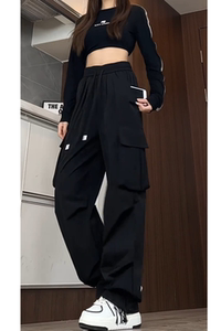 夏季男女同款工装休闲裤宽松直筒速干阔腿长裤K0097/P45图片