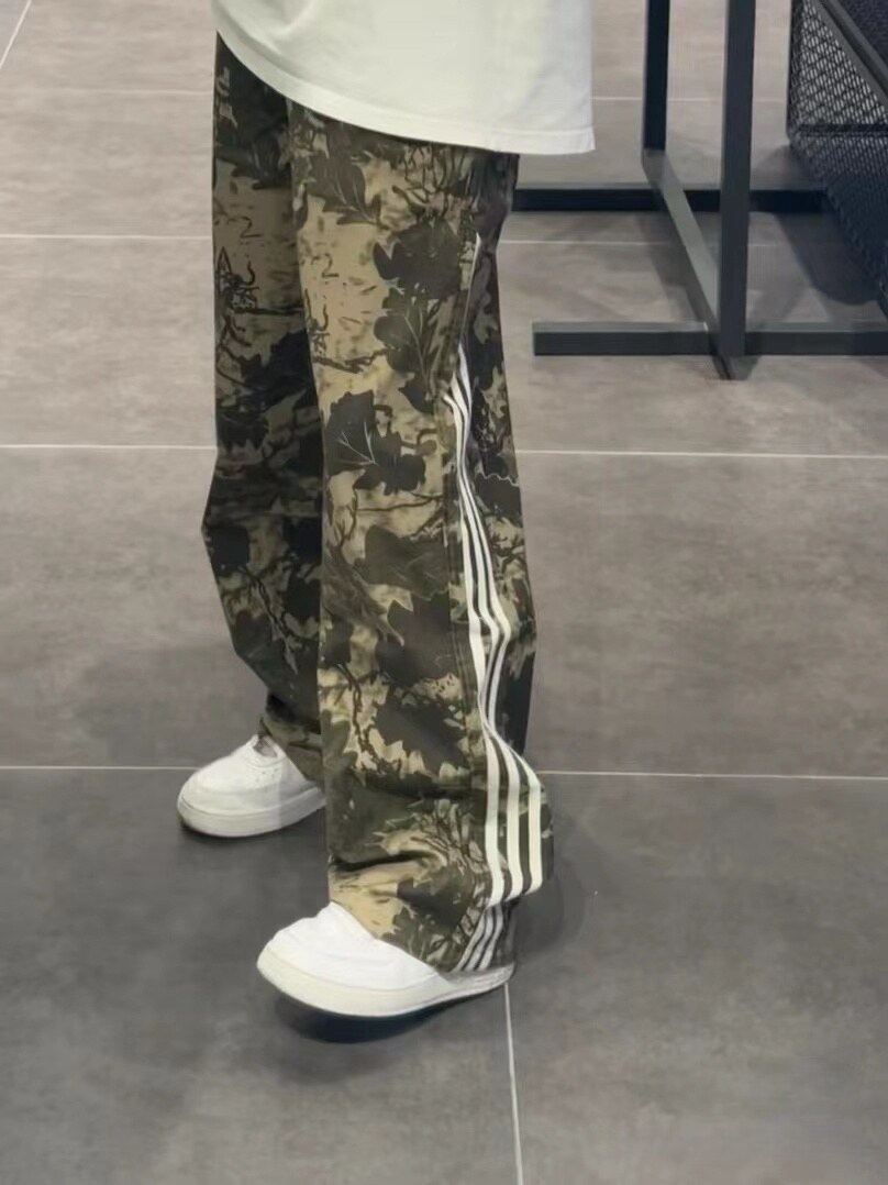 美式复古迷彩裤男宽松直筒裤三条杠运动休闲长裤K0053/P55,男装休闲裤,星座205-3