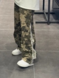 美式复古迷彩裤男宽松直筒裤三条杠运动休闲长裤K0053/P55，男装休闲裤，星座205-3