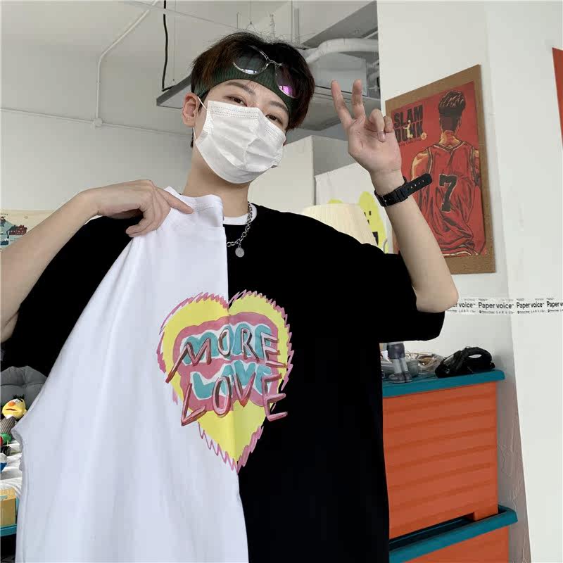 主推爱心夏季短袖情侣宽松上衣数据超爆205-3#T21/,男装T恤,星座205-3