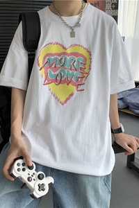 主推爱心夏季短袖情侣宽松上衣 数据超爆205-3#T21/图片