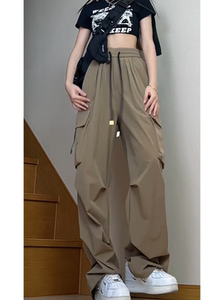 夏季男女同款工装休闲裤宽松直筒速干阔腿长裤K0097/P45图片