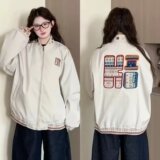 现货秋季美式刺绣防水宽松棒球服民族风夹克男女J178/P75，男装民族服装，星座205-3