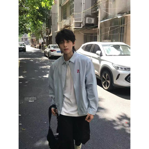 现货   浅蓝色早秋正肩cleanfit短款宽松休闲夹克JK1699/特P65图片