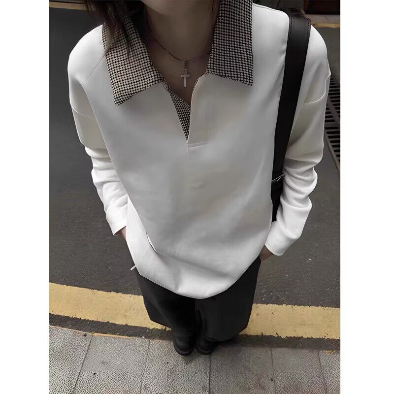 现货美式拼接polo衫男款老钱风正肩长袖t恤TK43/P特P45,男装针织衫/毛衣,星座205-3