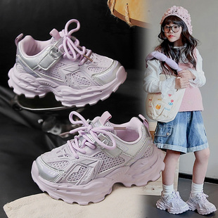 儿童春季鞋子网面透气女童运动鞋2026新款春款男童网鞋实心底童鞋