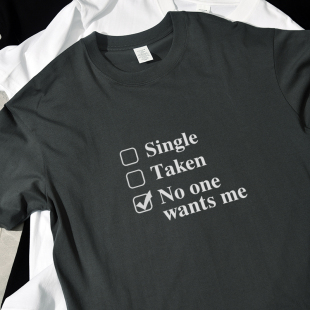 one 短袖 wants 新款 t恤宽松休闲纯棉百搭男女情侣 me夏季