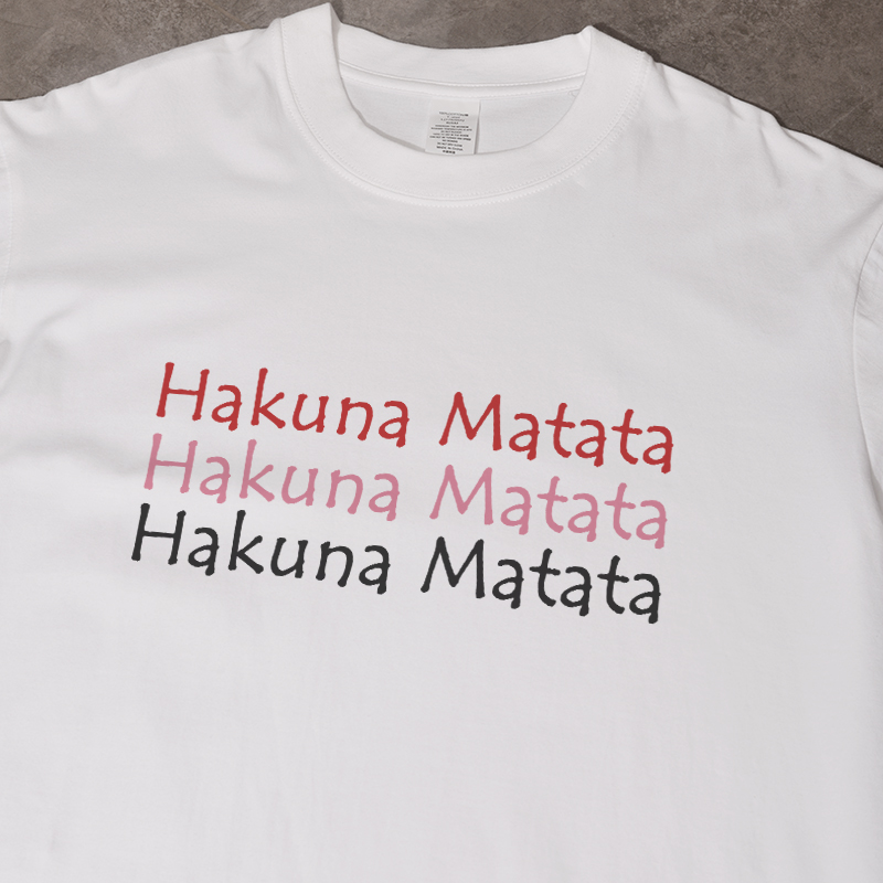 Hakuna Matata夏季新款短袖t恤宽松休闲纯棉百搭男女情侣