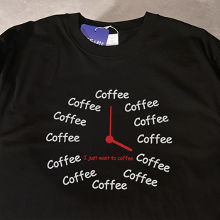 want coffee夏季 新款 t恤宽松休闲纯棉百搭男女情侣 短袖 just