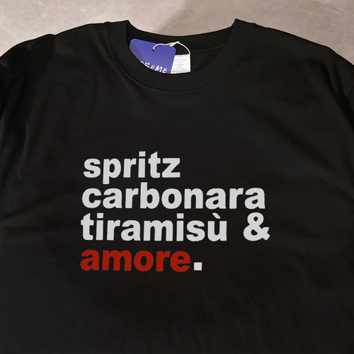 spritz carbonara tiramisù& amore.夏季短袖t恤纯棉百搭男女