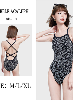 竞速泳衣女士性感连体三角中高开叉高级感刺绣专业运动游泳馆专用