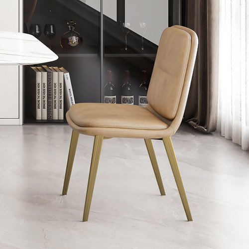 HEDUEN意式轻奢餐椅软包靠背舒适简约高端餐厅高级感椅子H5910