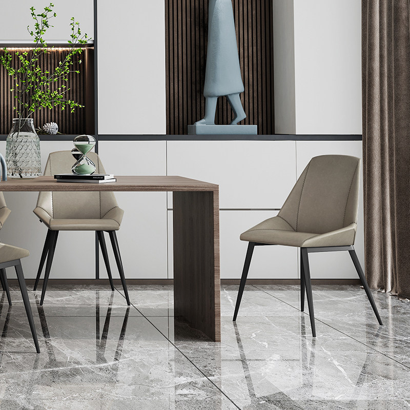 HEDUEN意大利设计师椅子 创意个性凳子棕色意式轻奢金属餐椅H571