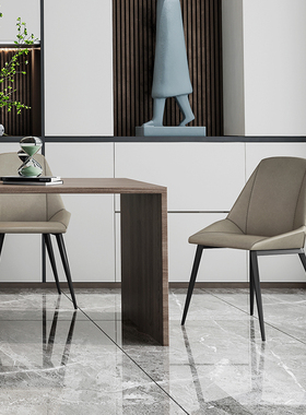 HEDUEN意大利设计师椅子 创意个性凳子棕色意式轻奢金属餐椅H571