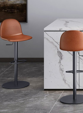 HEDUEN吧台椅凳子现代升降旋转靠背设计师吧台高脚凳吧椅轻奢H785