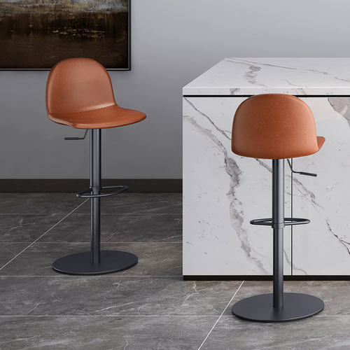 极简风吧椅A+级疯马皮专利设计