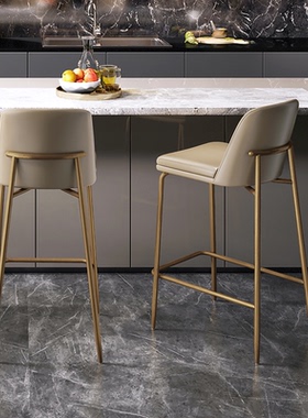 法式岛台餐椅吧台椅子轻奢高级感 设计师款厨房高脚凳子舒适吧凳