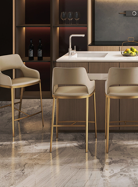 欧式吧台椅子高脚凳吧台凳家用现代简约吧台椅子轻奢高级感H7106