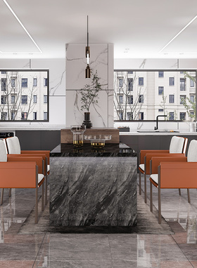 HEDUEN意式轻奢餐椅新中式带扶手靠背休闲喝茶坐的椅洽谈椅子H596