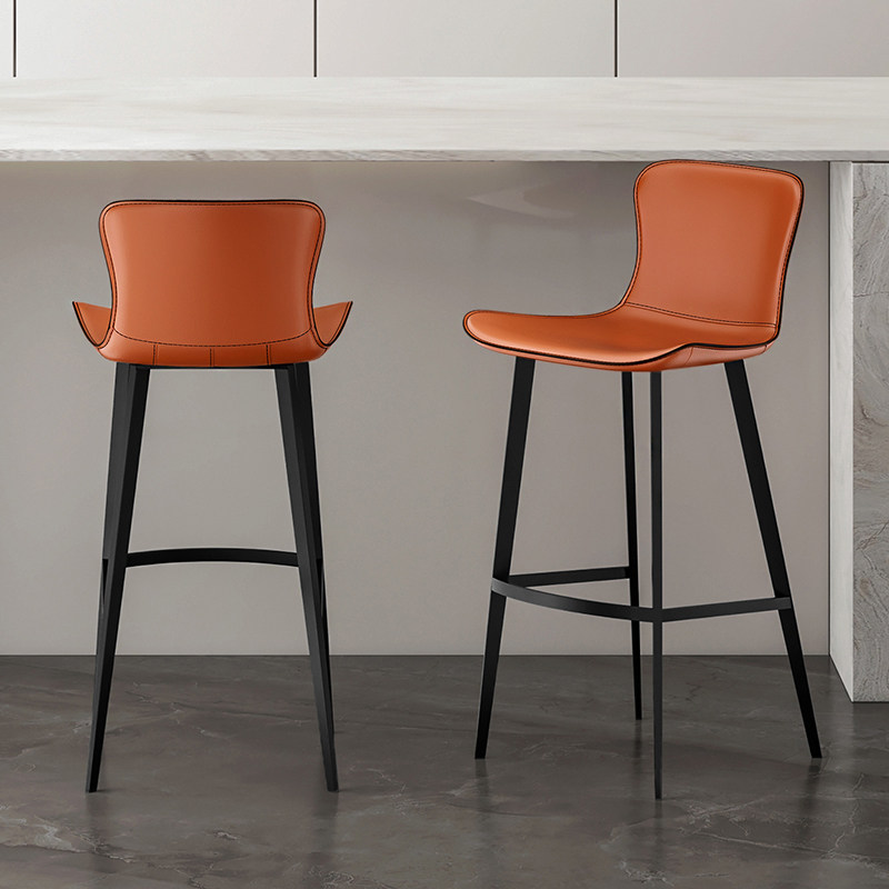 马鞍皮真皮吧台凳北欧轻奢设计师款酒吧椅家用高脚凳岛台餐椅7261,住宅家具,家用高脚椅,淘宝优惠券,粉丝福利购,淘宝优惠卷