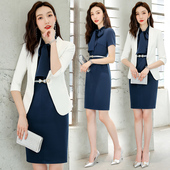 气质女神范2025夏季 薄款 工作服女时尚 套装 名媛套裙职业西装 职业装