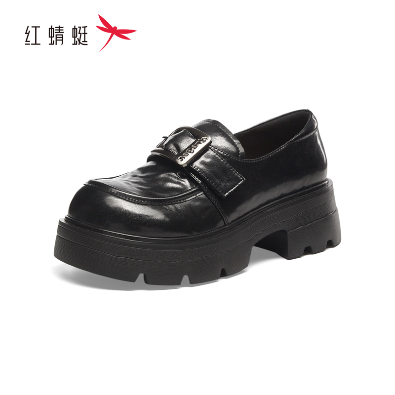 红蜻蜓秋季女士单鞋乐福一脚蹬