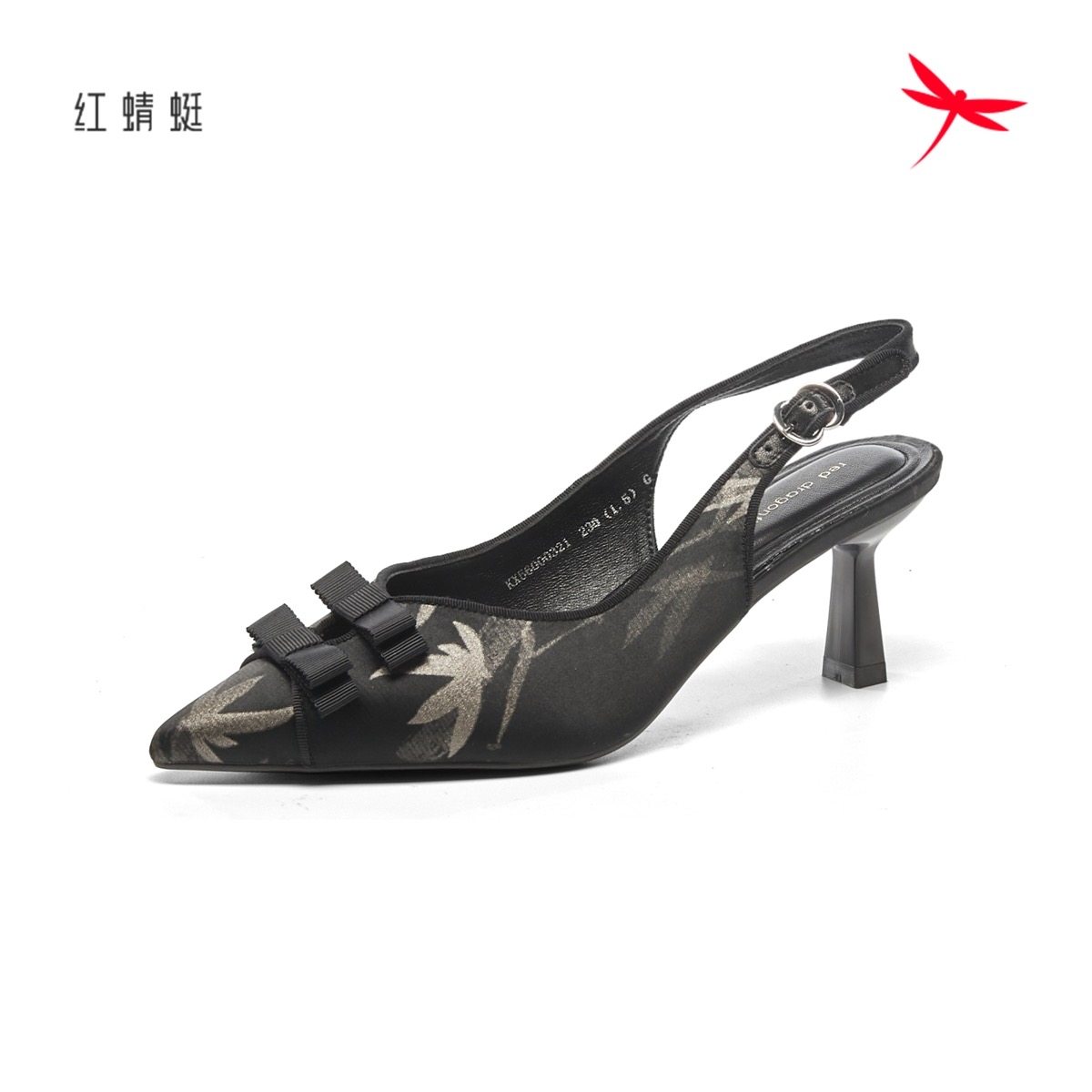 红蜻蜓夏季女士凉鞋竹纹中国风
