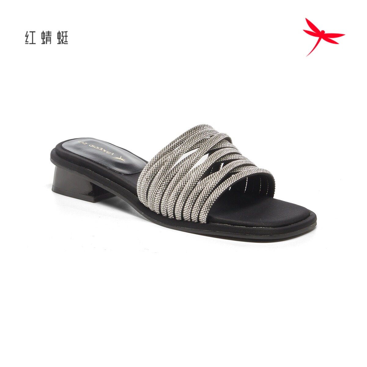 红蜻蜓凉鞋女鞋夏季金属女凉拖图片