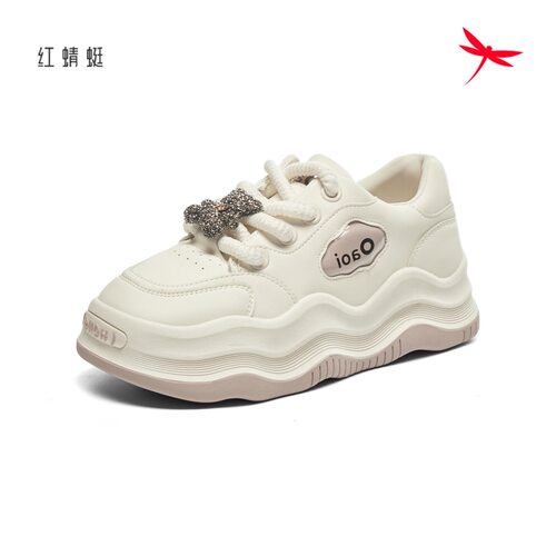 红蜻蜓秋女士休闲板鞋厚底运动