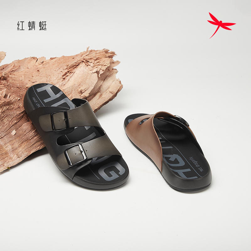 红蜻蜓沙滩鞋夏季字拖鞋男凉鞋