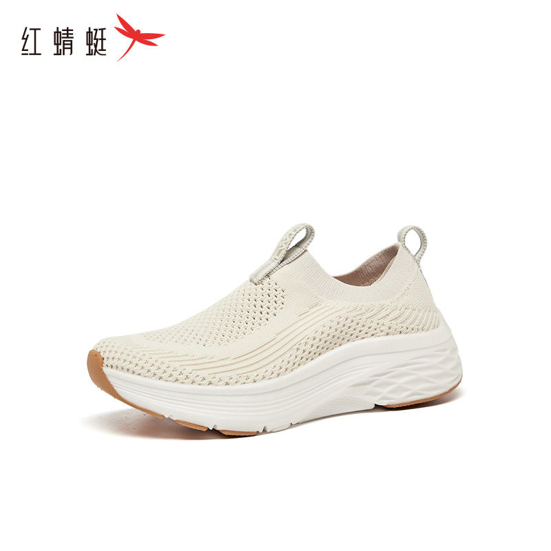 红蜻蜓春夏季女士跑步鞋飞织B42003481网面透气厚底B42003482休闲