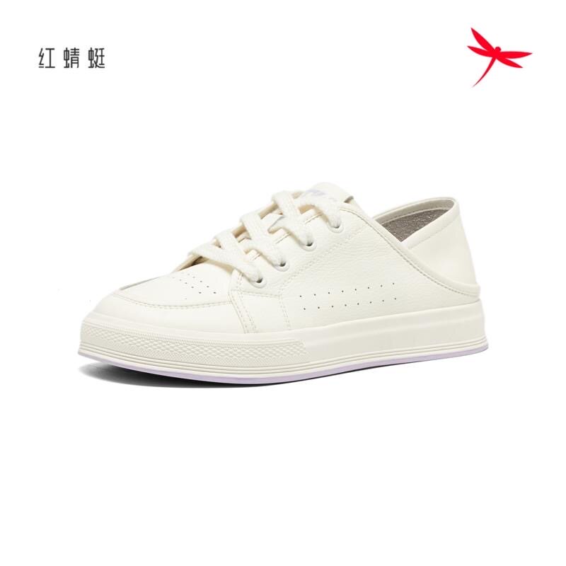 红蜻蜓女鞋春季运动小白鞋踩后跟