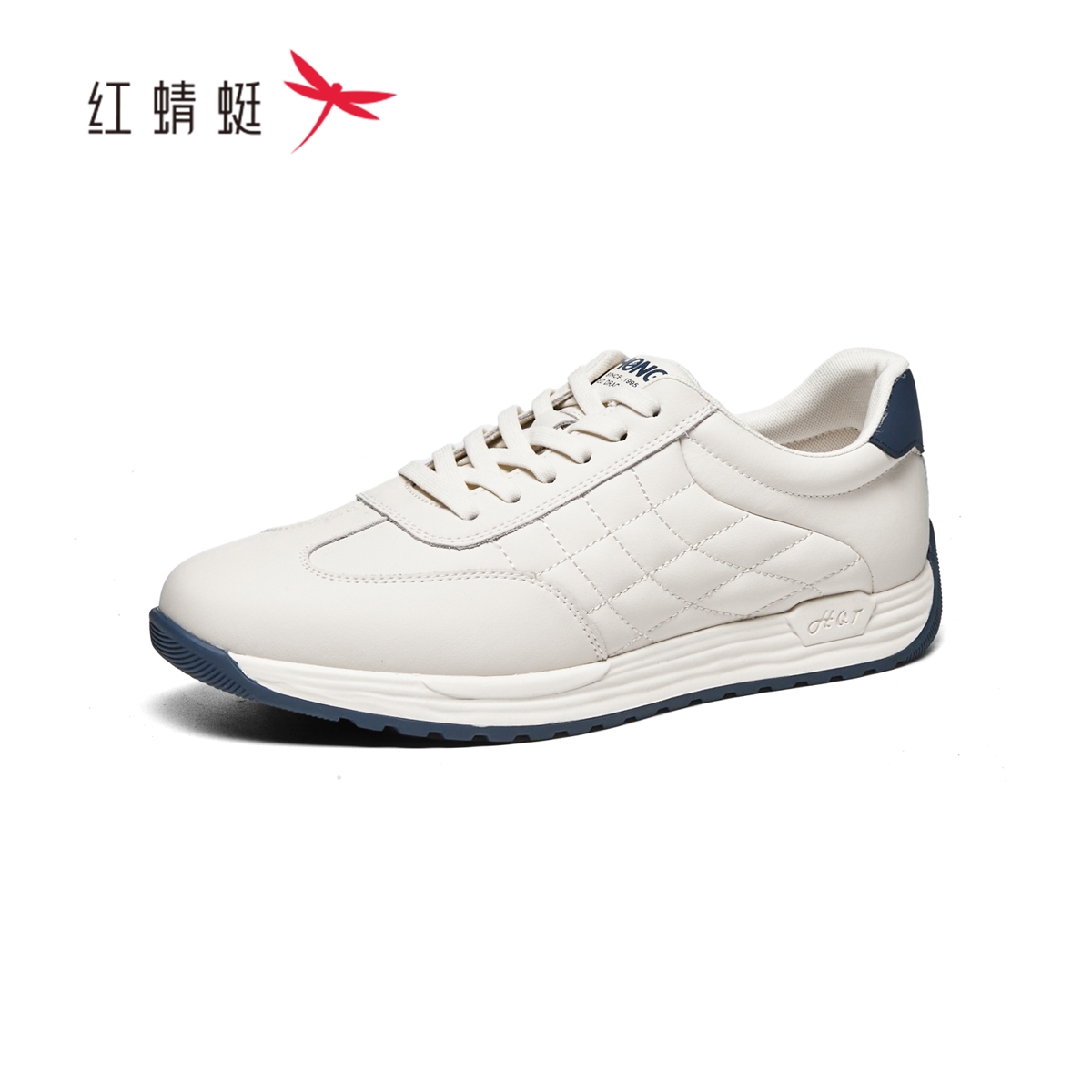 红蜻蜓春秋男单阿甘板小白鞋透气
