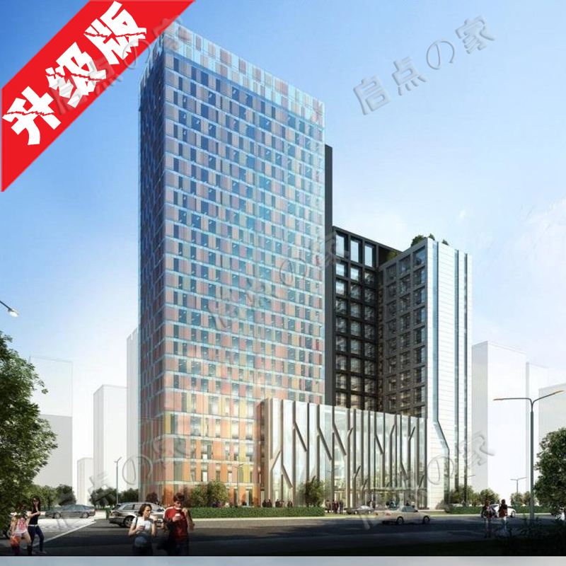 新高层办公楼写字楼酒店式公寓建筑设计 cad平面图su模型大全合集