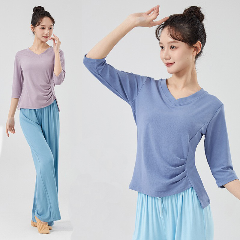 现代舞阔腿裤显瘦遮肉舞蹈服套装