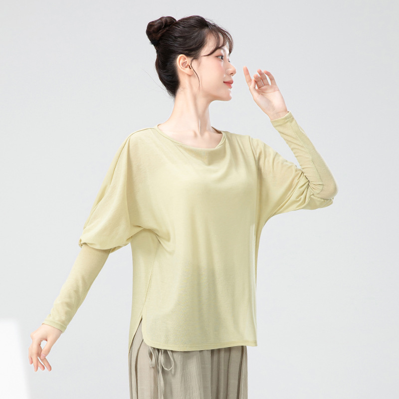 古典舞练功服宽松舞蹈生日常穿搭长袖上衣艺考生形体罩衫现代舞服